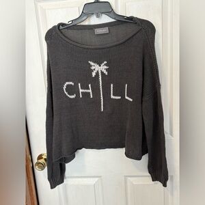 Wooden Ships CHILL sweater size M/L Blue Grey Lightweight sweater shirt